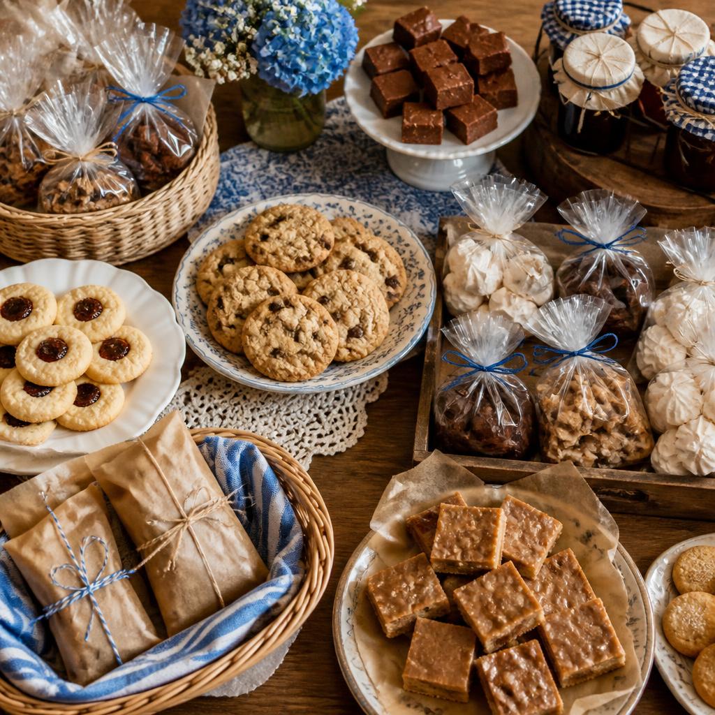 Homemade sweets and baked goods at the bazaar